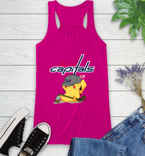NHL Pikachu Hockey Sports Washington Capitals Racerback Tank 8