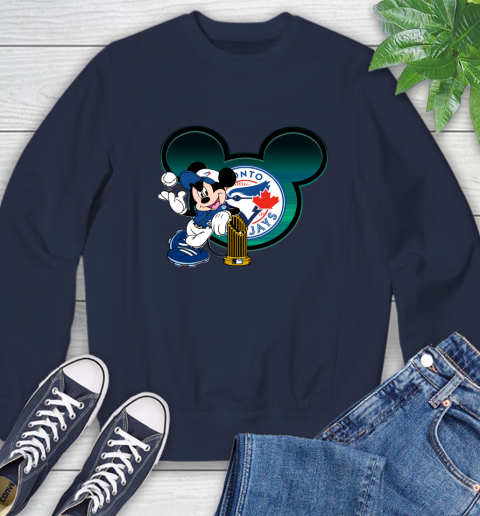 MLB Toronto Blue Jays The Commissioner's Trophy Mickey Mouse Disney Sweatshirt 3
