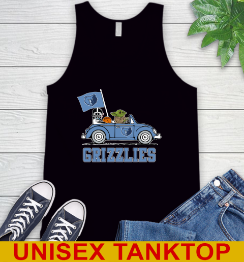 NBA Basketball Memphis Grizzlies Darth Vader Baby Yoda Driving Star Wars Shirt Tank Top 2