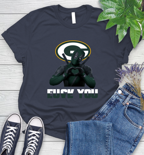 NHL Green Bay Packers Deadpool Love You Fuck You Football Sports Women's T-Shirt 14