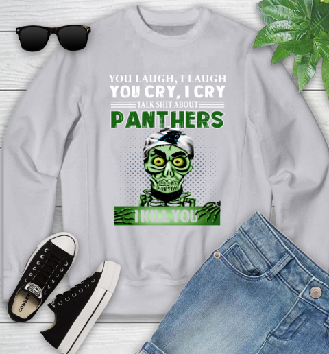 NFL Talk Shit About Carolina Panthers I Kill You Achmed The Dead Terrorist Jeffrey Dunham Football Youth Sweatshirt 3