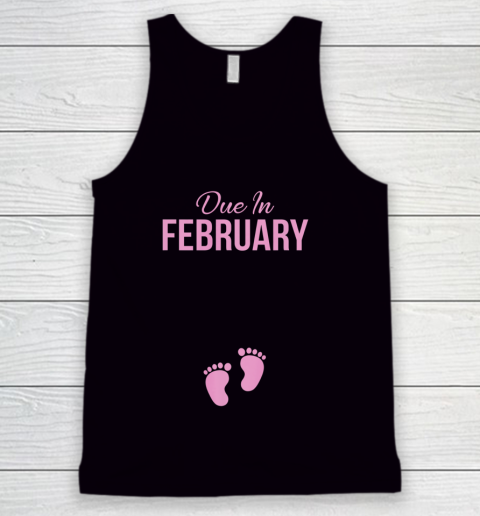 Due In February Baby Announcement Girl Tank Top