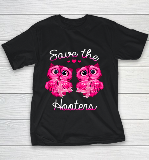 Owl Breast Cancer Awareness Save The Hooters Youth T-Shirt