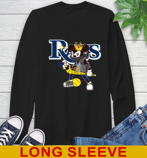 Tampa Bay Rays MLB Baseball Mickey Peace Sign Sports Long Sleeve T-Shirt 2
