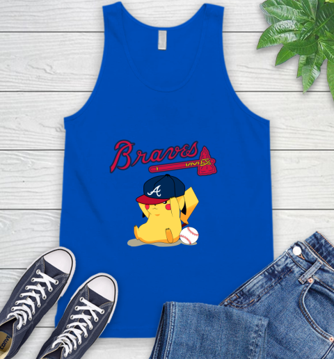 MLB Pikachu Baseball Sports Atlanta Braves Tank Top 5