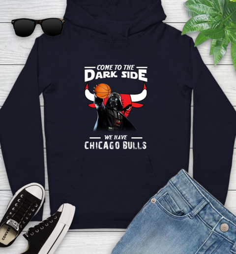 NBA Come To The Dark Side We Have Chicago Bulls Star Wars Darth Vader Basketball Youth Hoodie 3