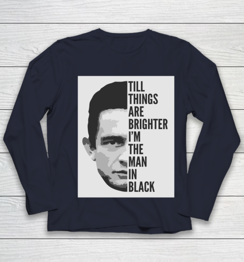 Johnny Cash  Man In Black Lyrics Youth Long Sleeve 2