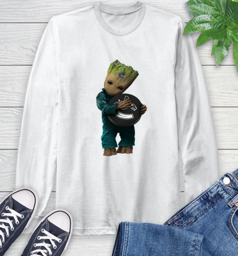 NHL Groot Guardians Of The Galaxy Hockey Sports Vancouver Canucks Long Sleeve T-Shirt