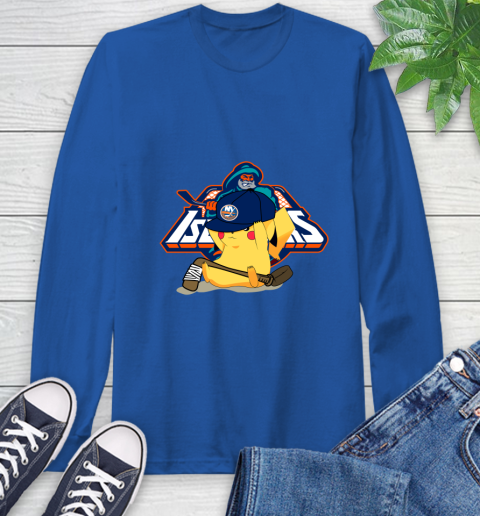 NHL Pikachu Hockey Sports New York Islanders Long Sleeve T-Shirt 9
