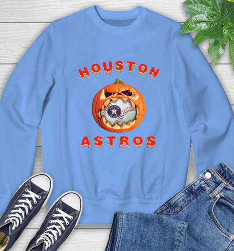 MLB Houston Astros Halloween Pumpkin Baseball Sports Youth T-Shirt