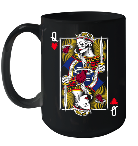 NBA Basketball Miami Heat The Queen Of Hearts Card Shirt Ceramic Mug 15oz