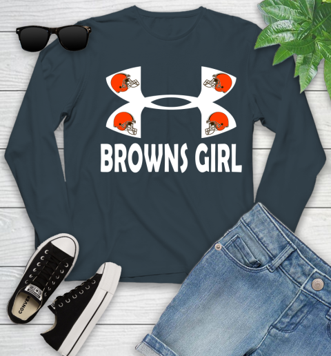 NFL Cleveland Browns Girl Under Armour Football Sports Youth Long Sleeve 9