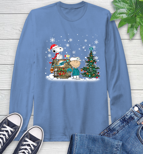 NFL Miami Dolphins Snoopy Charlie Brown Christmas Football Super Bowl Sports Long Sleeve T-Shirt 12