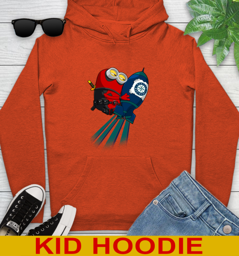 MLB Baseball Seattle Mariners Deadpool Minion Marvel Shirt Youth Hoodie 4