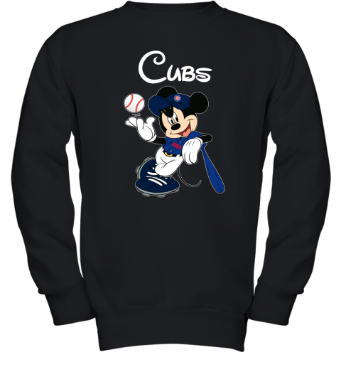 Baseball Mickey Team Chicago Cubs Youth Sweatshirt
