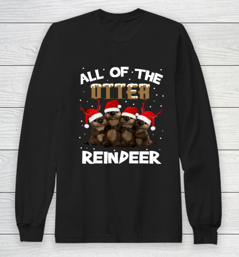 All Of Otter Reindeer Christmas Pajamas Tshirt Xmas Long Sleeve T-Shirt