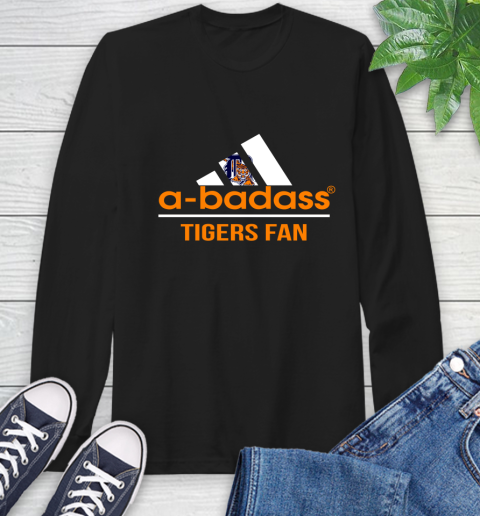 MLB A Badass Detroit Tigers Fan Adidas Baseball Sports Long Sleeve T-Shirt
