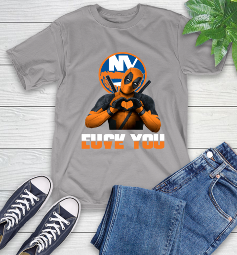 NHL New York Islanders Deadpool Love You Fuck You Hockey Sports T-Shirt 6