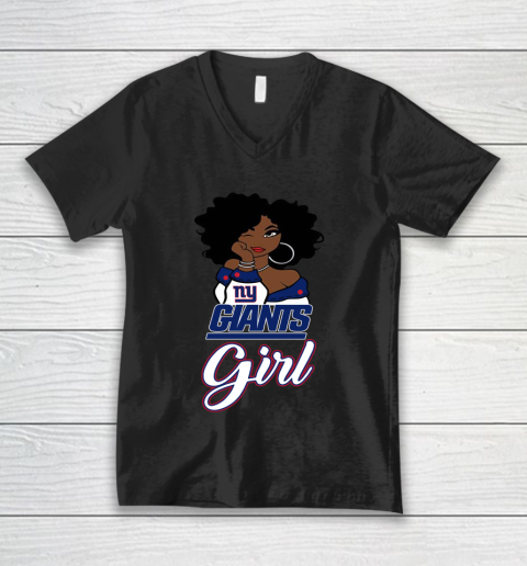 New York Giants Girl NFL V-Neck T-Shirt