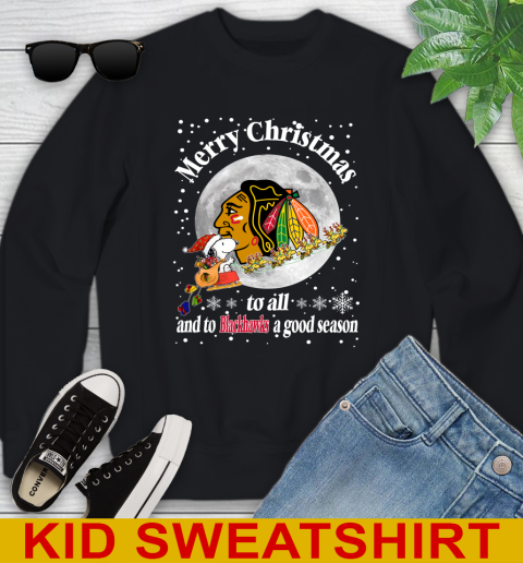 Chicago Blackhawks Merry Christmas To All And To Blackhawks A Good Season NHL Hockey Sports Youth Sweatshirt