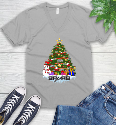San Antonio Spurs Merry Christmas NBA Basketball Sports V-Neck T-Shirt 4