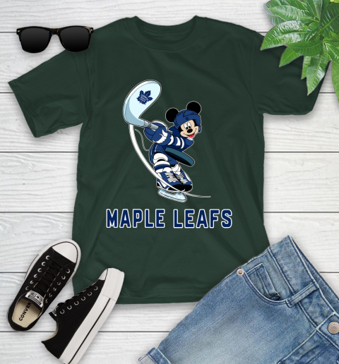 NHL Hockey Toronto Maple Leafs Cheerful Mickey Mouse Shirt Youth T-Shirt 5
