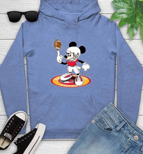 NFL Football Kansas City Chiefs Cheerful Mickey Disney Shirt Youth Hoodie 11