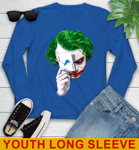 Detroit Lions NFL Football Joker Card Shirt Youth Long Sleeve 10