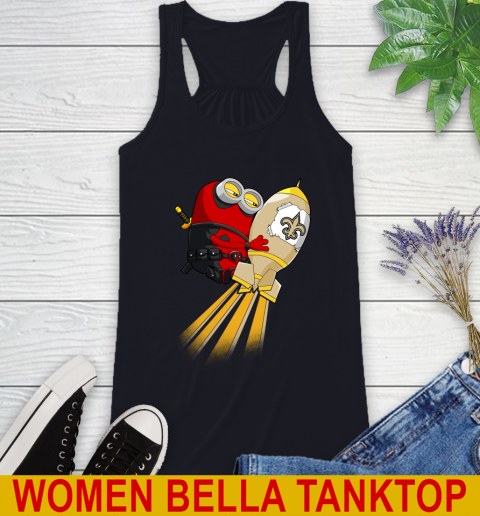 NFL Football New Orleans Saints Deadpool Minion Marvel Shirt Racerback Tank 8