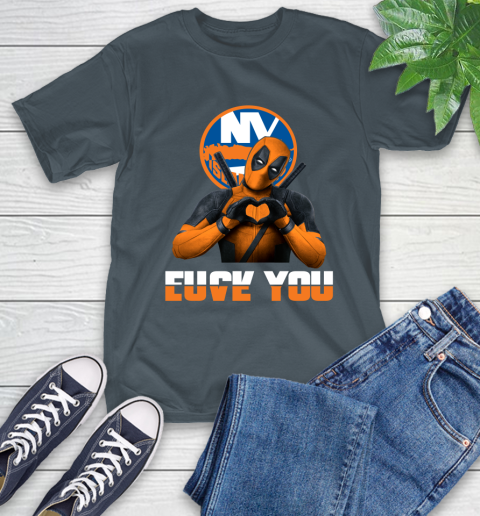 NHL New York Islanders Deadpool Love You Fuck You Hockey Sports T-Shirt 10