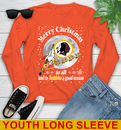 Washington Redskins Merry Christmas To All And To Redskins A Good Season NFL Football Sports Youth Long Sleeve 3
