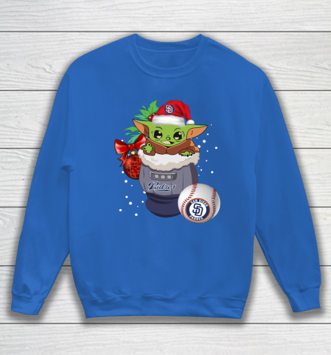 San Diego Padres Christmas Baby Yoda Star Wars Funny Happy MLB Sweatshirt 7