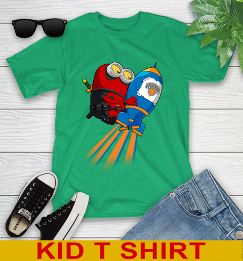 NBA Basketball New York Knicks Deadpool Minion Marvel Shirt Youth T-Shirt 7