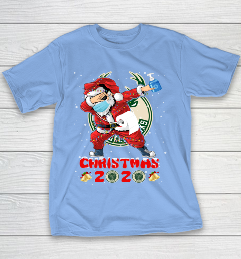 Milwaukee Bucks Funny Santa Claus Dabbing Christmas 2020 NBA Youth T-Shirt 8