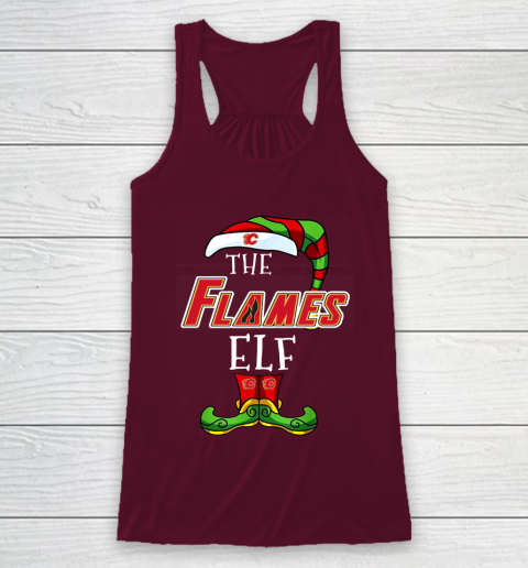 Calgary Flames Christmas ELF Funny NHL Racerback Tank 2