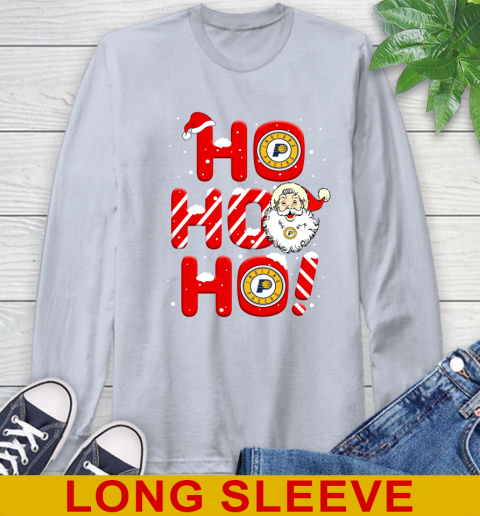 Indiana Pacers NBA Basketball Ho Ho Ho Santa Claus Merry Christmas Shirt Long Sleeve T-Shirt 6