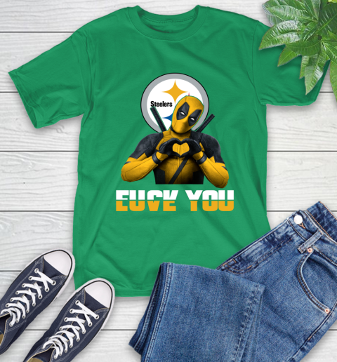 NHL Pittsburgh Steelers Deadpool Love You Fuck You Football Sports T-Shirt 7