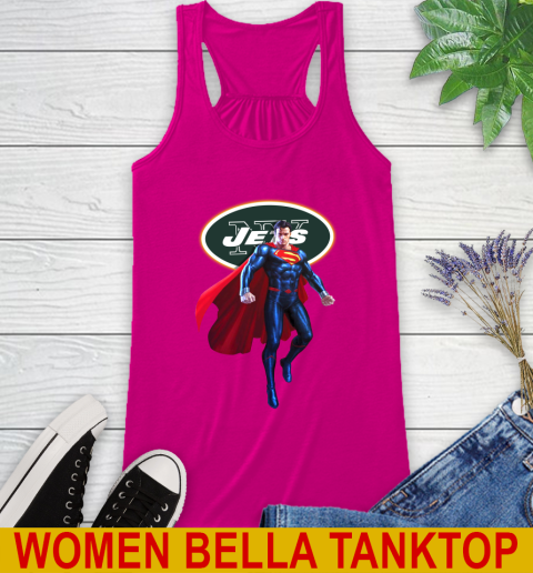 NFL Superman DC Sports Football New York Jets Racerback Tank 8