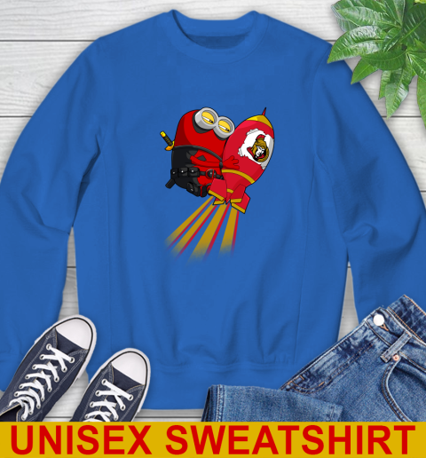 NHL Hockey Ottawa Senators Deadpool Minion Marvel Shirt Sweatshirt 11