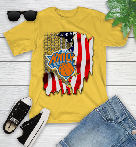 New York Knicks NBA Basketball American Flag Youth T-Shirt 10