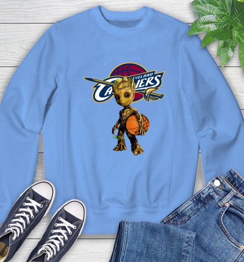Cleveland Cavaliers NBA Basketball Groot Marvel Guardians Of The Galaxy Sweatshirt 11