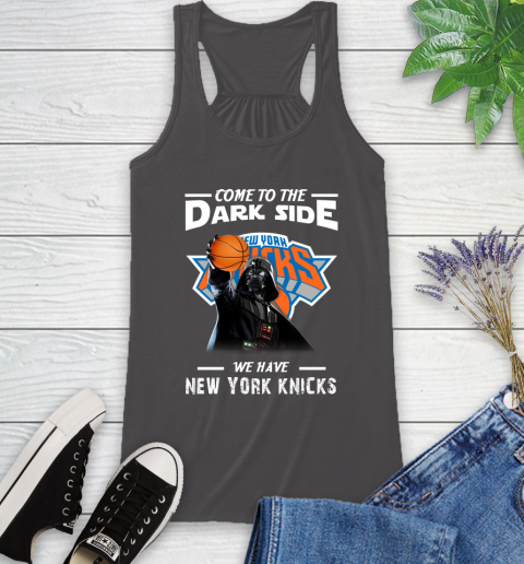 NBA Come To The Dark Side We Have New York Knicks Star Wars Darth Vader Basketball Racerback Tank 11