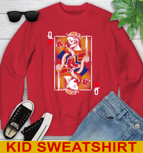 MLB Baseball Boston Red Sox The Queen Of Hearts Card Shirt Youth Sweatshirt 7