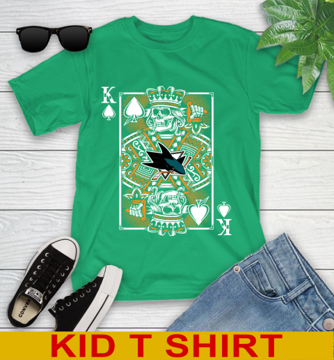 San Jose Sharks NHL Hockey The King Of Spades Death Cards Shirt Youth T-Shirt 7