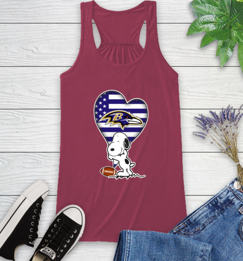 Baltimore Ravens NFL Football The Peanuts Movie Adorable Snoopy Racerback Tank 9 Baltimore Ravens NFL Football The Peanuts Movie Adorable Snoopy Racerback Tank - Image 9