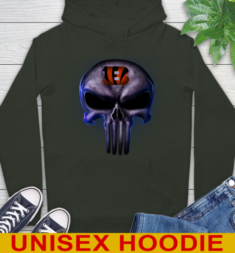 Cincinnati Bengals NFL Football Punisher Skull Sports Hoodie 12