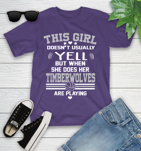 Minnesota Timberwolves NBA Basketball I Yell When My Team Is Playing Youth T-Shirt 3