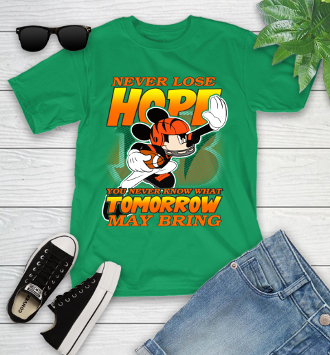 Cincinnati Bengals NFL Football Mickey Disney Never Lose Hope Youth T-Shirt 8
