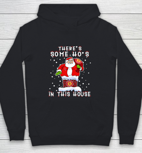 Houston Rockets Christmas There Is Some Hos In This House Santa Stuck In The Chimney NBA Youth Hoodie
