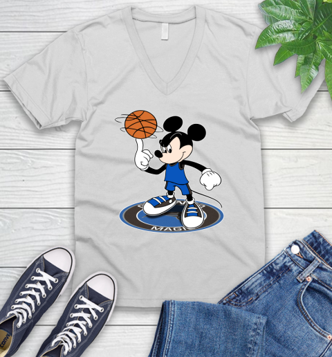 NBA Basketball Orlando Magic Cheerful Mickey Disney Shirt V-Neck T-Shirt 2
